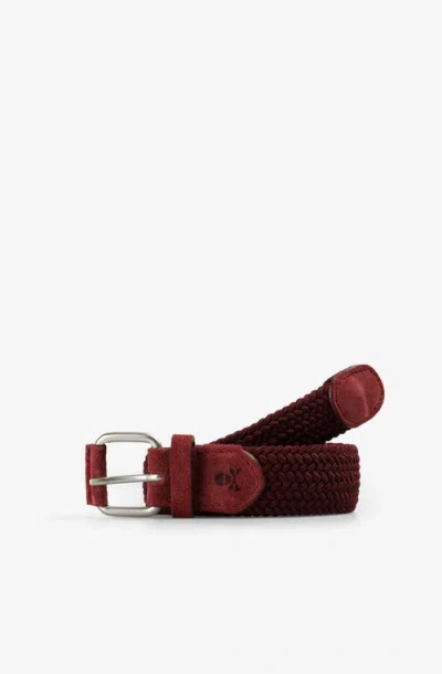 Scalpers Elastic Suede Belt In Red