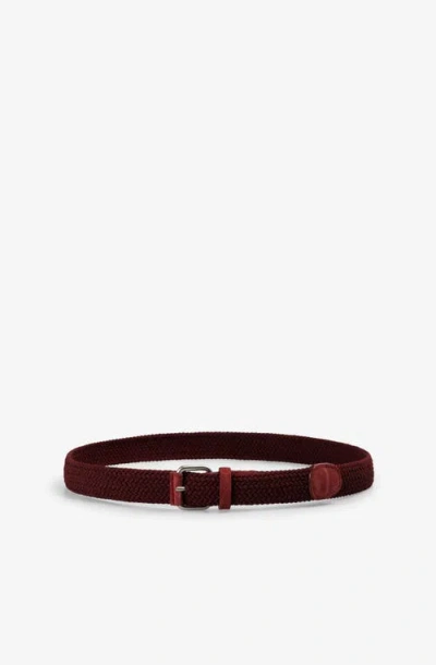 Scalpers Elastic Suede Belt In Red