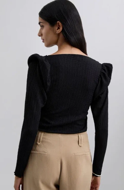 Scalpers Wrinkle Puff Ls Tee In Black