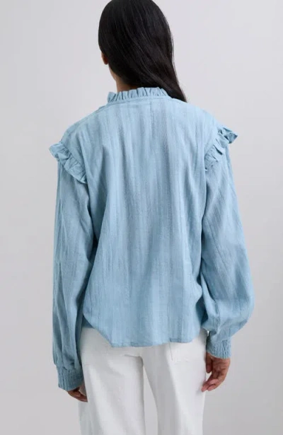 Scalpers Smockruffle Shirt In Blue