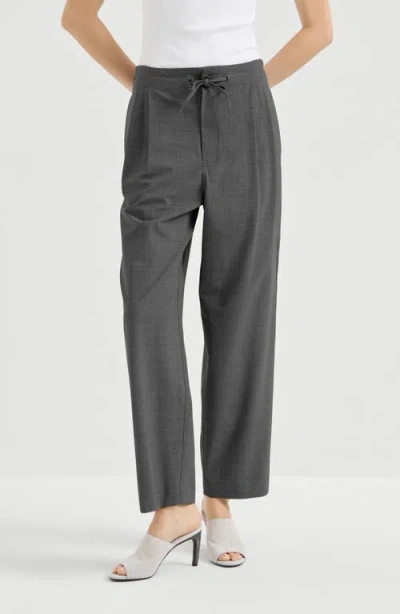 Brunello Cucinelli Drawstring Tailored Trousers In Black