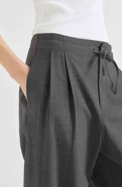 Brunello Cucinelli Drawstring Tailored Trousers In Black