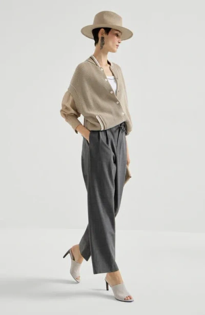Brunello Cucinelli Drawstring Tailored Trousers In Black