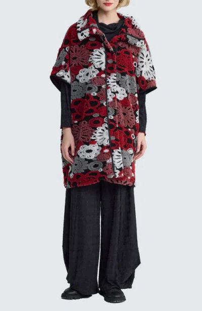 Luukaa Sorelle Convertible Poncho-jacket In Burgundy