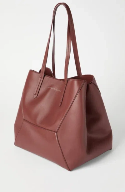 Brunello Cucinelli Monili-detail Leather Tote Bag In Brown