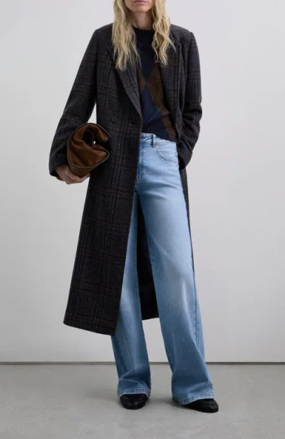 Scalpers Bluecheck Coat In Black