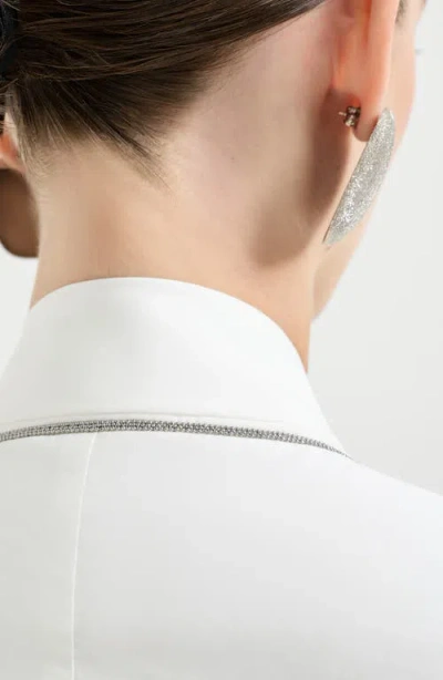 Brunello Cucinelli Poplin Belted Vest In White