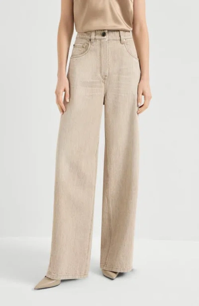Brunello Cucinelli Authentic Denim Trousers In Neutral