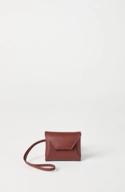 Brunello Cucinelli Flap Leather Bag Charm In Brown