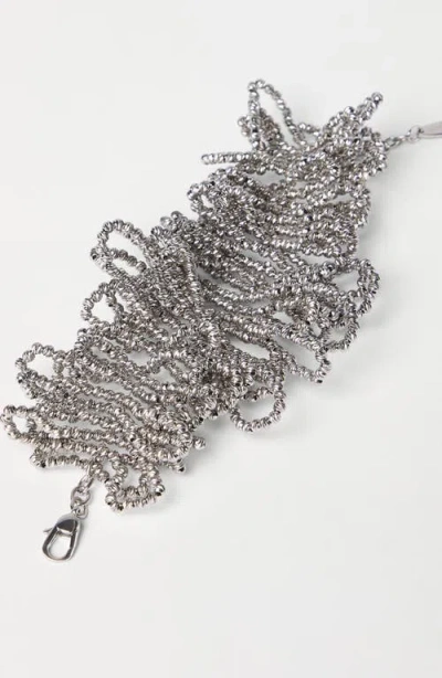 Brunello Cucinelli Hematite And Sterling Silver Bracelet In Metallic