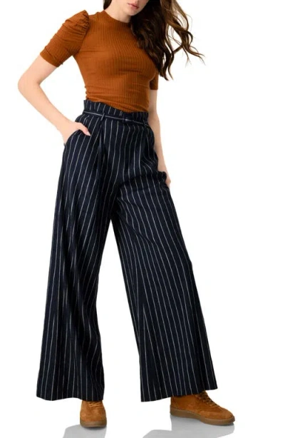 Ivonne Puff Shoulder Ribbed-knit T-shirt In Brown