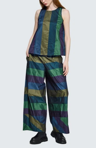 Luukaa Tamara Taffeta Top In Blue