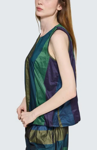 Luukaa Tamara Taffeta Top In Blue