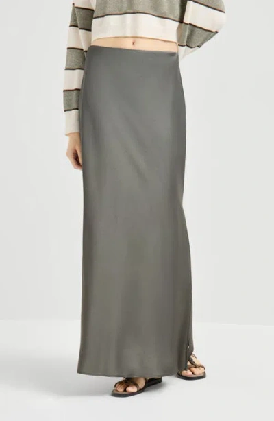 Brunello Cucinelli Fluid Bias-cut Skirt In Green