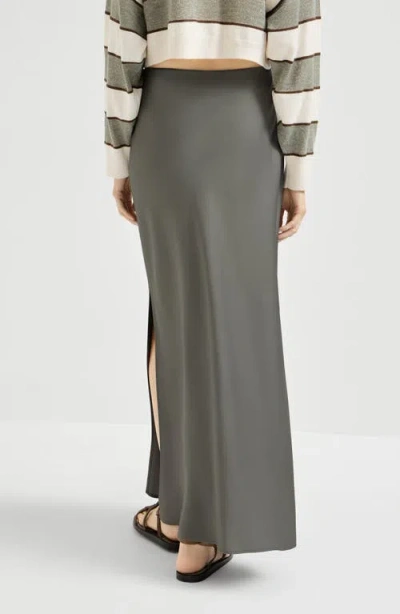 Brunello Cucinelli Fluid Bias-cut Skirt In Green
