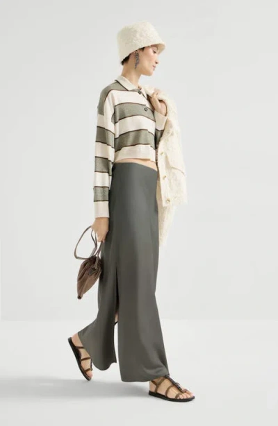 Brunello Cucinelli Fluid Bias-cut Skirt In Green