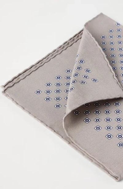 Brunello Cucinelli Patterned Pocket Square In Gray