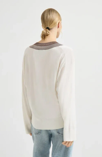 Brunello Cucinelli Cashmere And Silk Lightweight Sweater In Brown