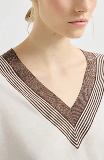 Brunello Cucinelli Cashmere And Silk Lightweight Sweater In Brown