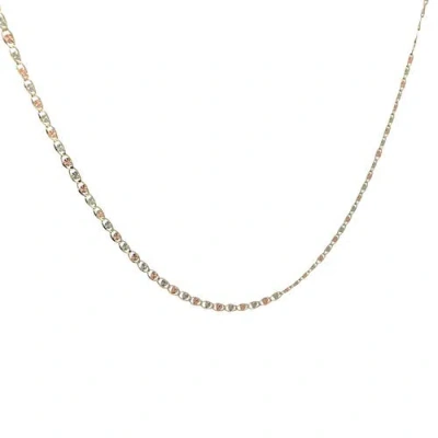 Ancona Jewelry 14k Tri Color Gold Valentino Heart Link Necklace, 18"  2.6mm In Yellow