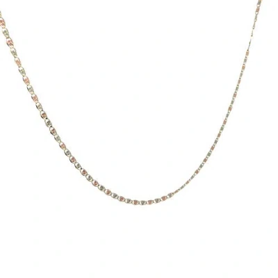 Ancona Jewelry 14k Tri Color Gold Valentino Heart Link Necklace, 20"  2.6mm In Yellow