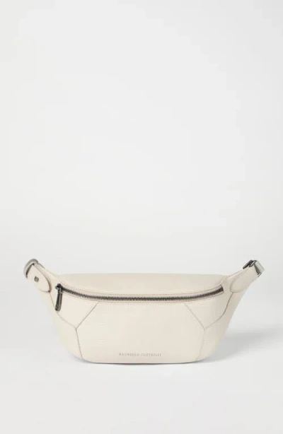 Brunello Cucinelli Duo Leather Belt Bag In Neutral