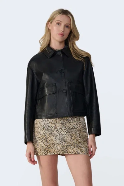 Furniq Uk Ella Leather Jacket In Black