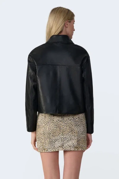 Furniq Uk Ella Leather Jacket In Black