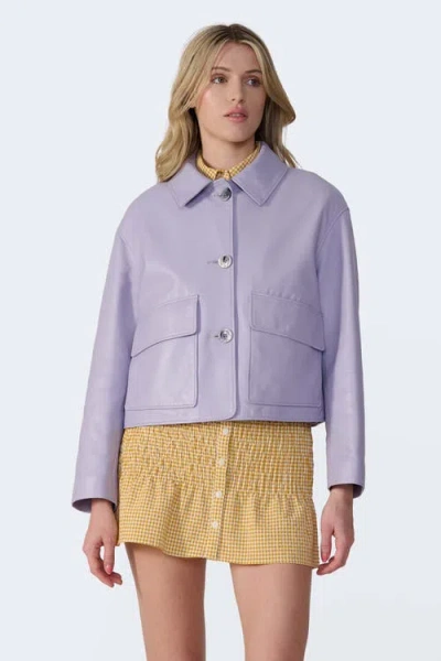 Furniq Uk Ella Leather Jacket In Purple