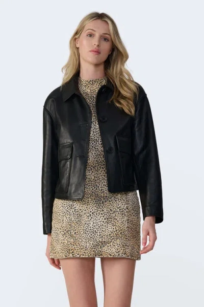 Furniq Uk Ella Leather Jacket In Black