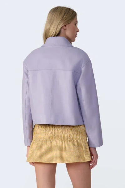 Furniq Uk Ella Leather Jacket In Purple