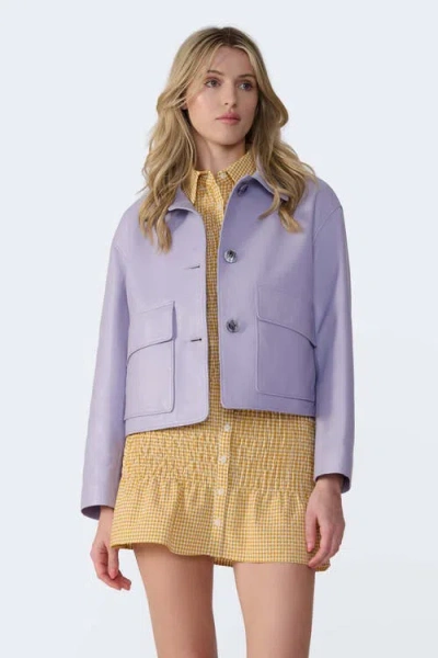 Furniq Uk Ella Leather Jacket In Purple