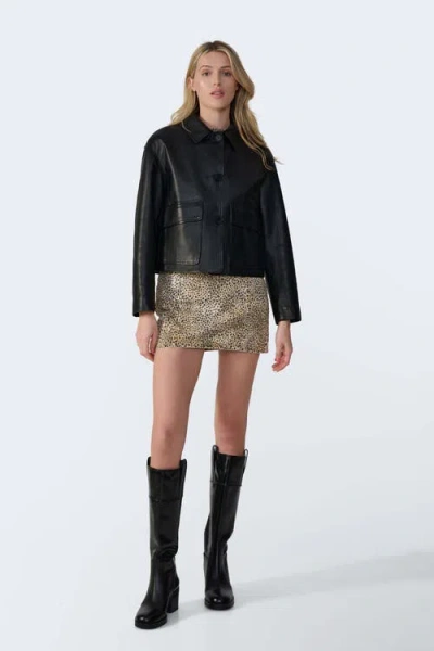 Furniq Uk Ella Leather Jacket In Black