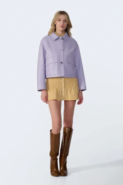 Furniq Uk Ella Leather Jacket In Purple