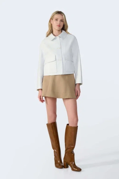 Furniq Uk Ella Leather Jacket In White
