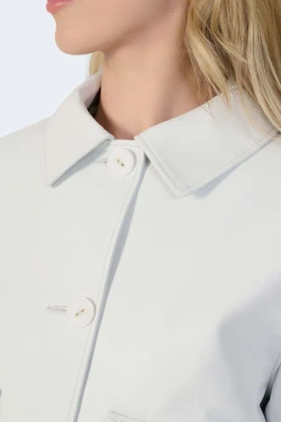 Furniq Uk Ella Leather Jacket In White