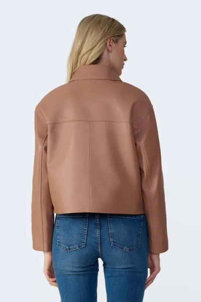 Furniq Uk Ella Leather Jacket In Brown