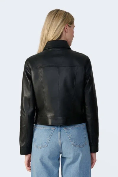 Furniq Uk Flora Leather Jacket In Black