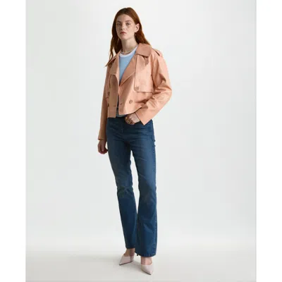 Furniq Uk Lola Leather Jacket In Orange