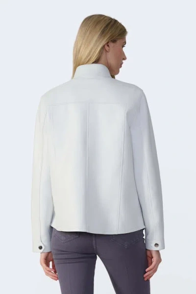 Furniq Uk Llc Frankie Leather Shirt Jacket In White