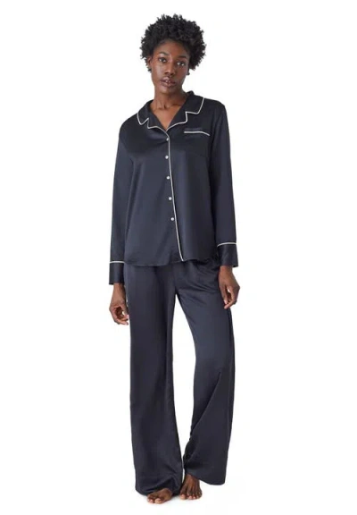 Cuup The Pajama Set Recycled Satin In Black