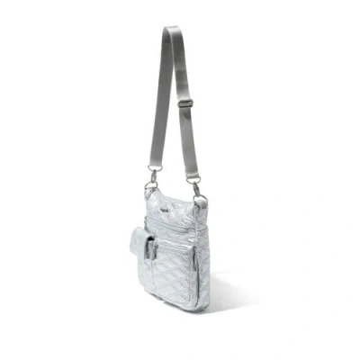 Baggallini Modern Everywhere Slim Crossbody Bag With Rfid Wristlet In Silver