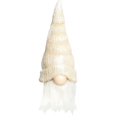 Transpac Resin Cream Christmas Knit Cap Gnome Figurine In White