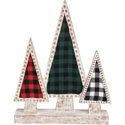 Transpac Multicolored Christmas Plaid Tree Decor Resin In Multi