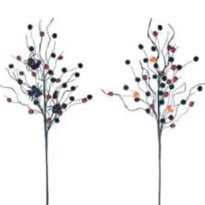 Transpac Fall Harvest Polyester Pom Pom Spray Set Of 2 Home Decor In Multi