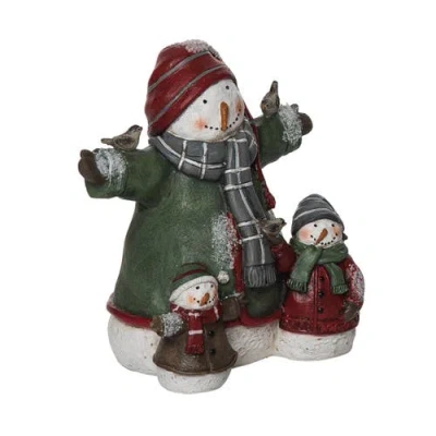 Transpac Multicolor Christmas Dress Up Snowman Family Figurines Decorative Resin Snowman Decor For H In Multi