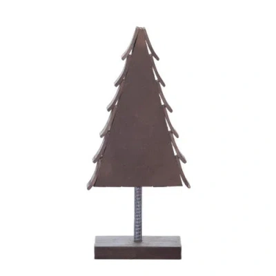Transpac Gray Wood Christmas Layered Tree Decorative Tabletop Sculpture In Gray