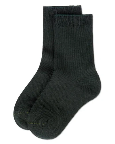 Memoi Kid's Basic Soft Rayon Crew Socks In Green