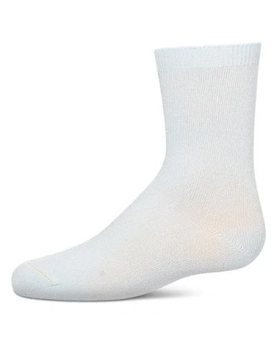 Memoi Kid's Basic Soft Rayon Crew Socks In White