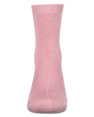 Memoi Kid's Basic Soft Rayon Crew Socks In Pink
